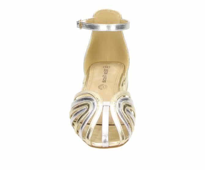 With its gold-silver Pu metallic design and shimmering straps, these sandals are perfect for sunny days or special occasions.