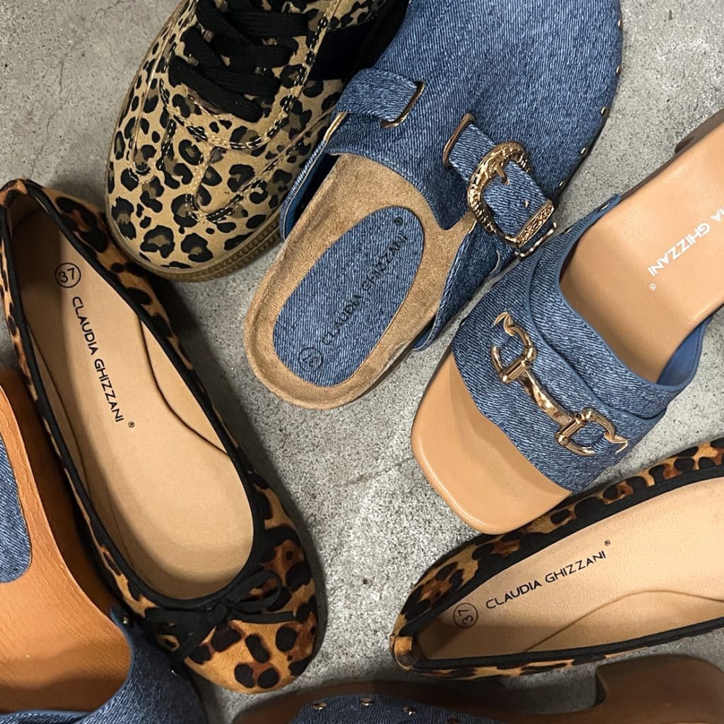 denim leopard trend mix and match ss24 henkelman footwear Claudia Ghizzani