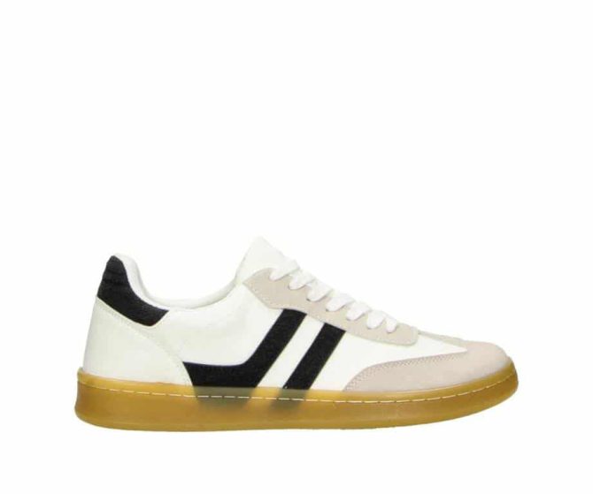 3JK1050101 1121 White-Black Pu Men’s Sneaker