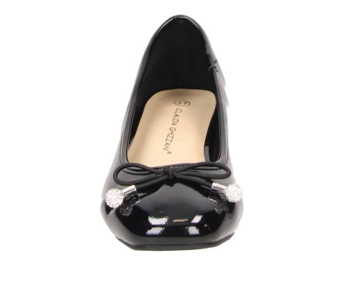 2BB2811504 2100 Black PU Patent Wrinkle Ballerina