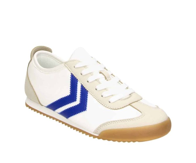 2FF1200101 1143 White-Royal Blue PU Retro Sneaker