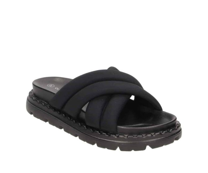2PT0090703 2100 Black Textile Slipper